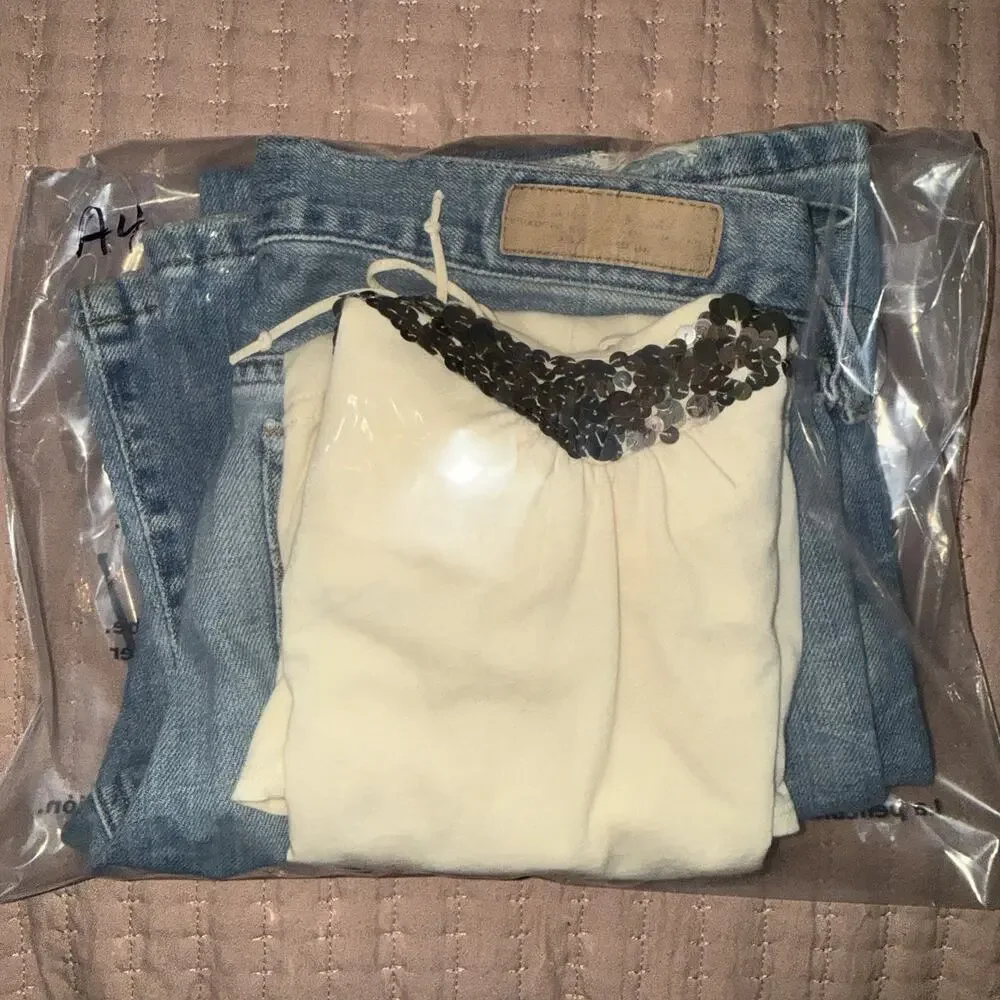 *Abercrombie & Fitch Y2K Jean & Top 2 Pc Bundle* Sz 6 32x30 & M Tank EUC Curated - Picture 15 of 16